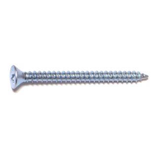 MIDWEST #8 x  2 in. Zinc Plated Steel Phillips Flat Head Sheet Metal Screws, 50 Count