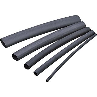 GB HST-250 Heat-Shrink Tubing, 1/4 to 1/8 in Dia, 4 in L, Polyolefin, Black