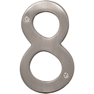 HY-KO Prestige BR-43SN/8 House Number, Character 8, 4 in H Character, Nickel Character