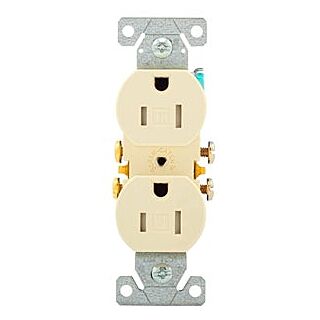 Eaton Wiring Devices TR270LA-BOX Duplex Receptacle, 15 A, 2-Pole, 5-15R, Light Almond