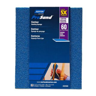 Norton ProSand Sanding Sponges, Contour 60 Grit, 2 Pack