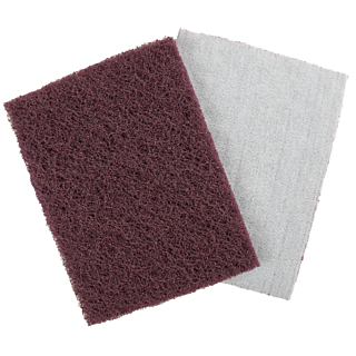 SurfPrep 3 in. x 4 in. Non-Woven Flocked Back Pads, Maroon, 320 Grit, 25-Pack