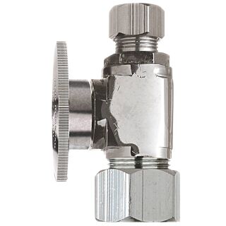 Plumb Pak PP63PCLF Shut-Off Valve, 5/8 x 3/8 in Compression, Brass, Chrome