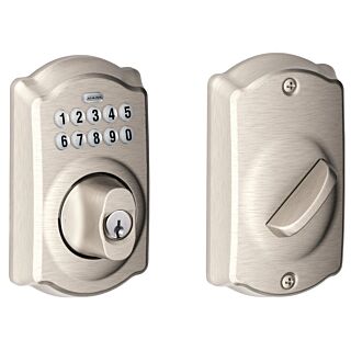 Schlage BE365 CAM 619 Heavy-Duty Keypad Deadbolt, Keyed Alike, Keyed Different Key, 2 Grade, 1-Cylinder