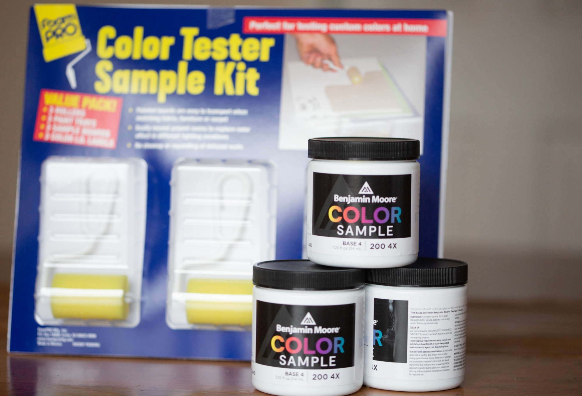 The color tester sample kit and Benjamin Moore color samples available from Ring’s End make it quick and easy to make your own movable paint swatches