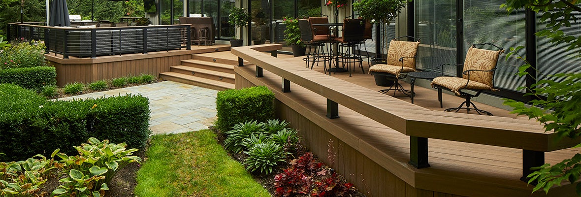 Timbertech Advanced PVC deck by AZEK in Weathered Teak