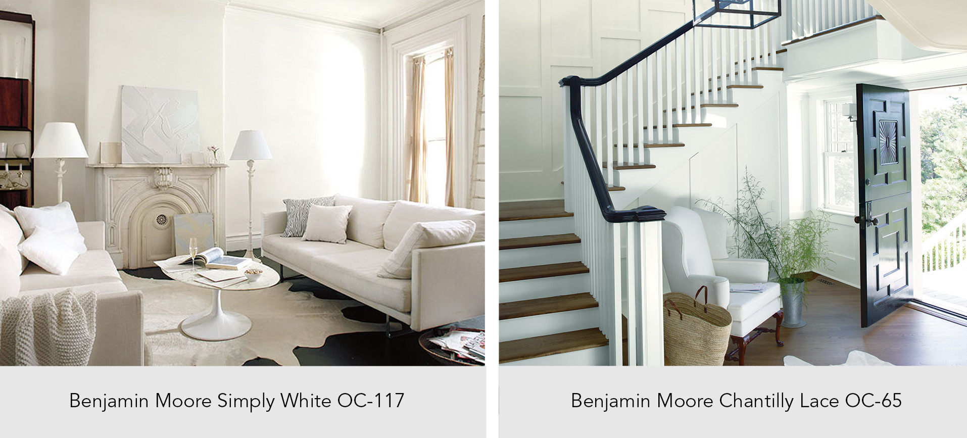 Benjamin Moore Simply White vs Benjamin Moore Chantilly Lace