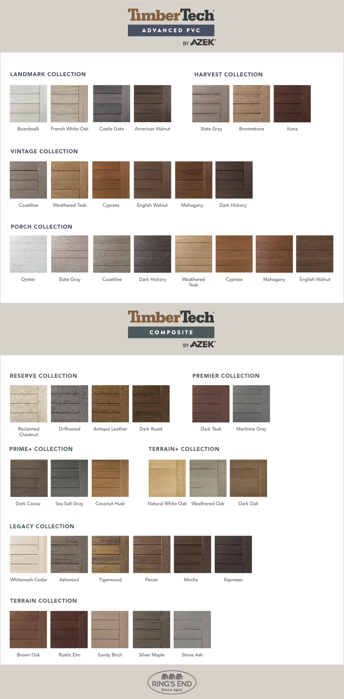 TimberTech Decking Color Chart