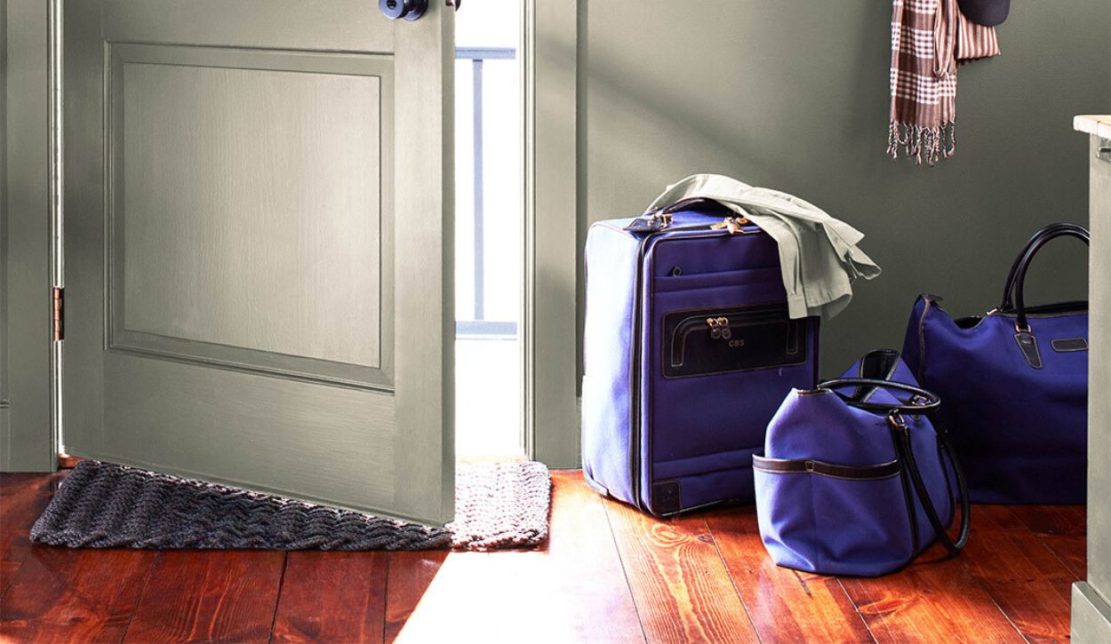 Door and entryway in Benjamin Moore Antique Pewter