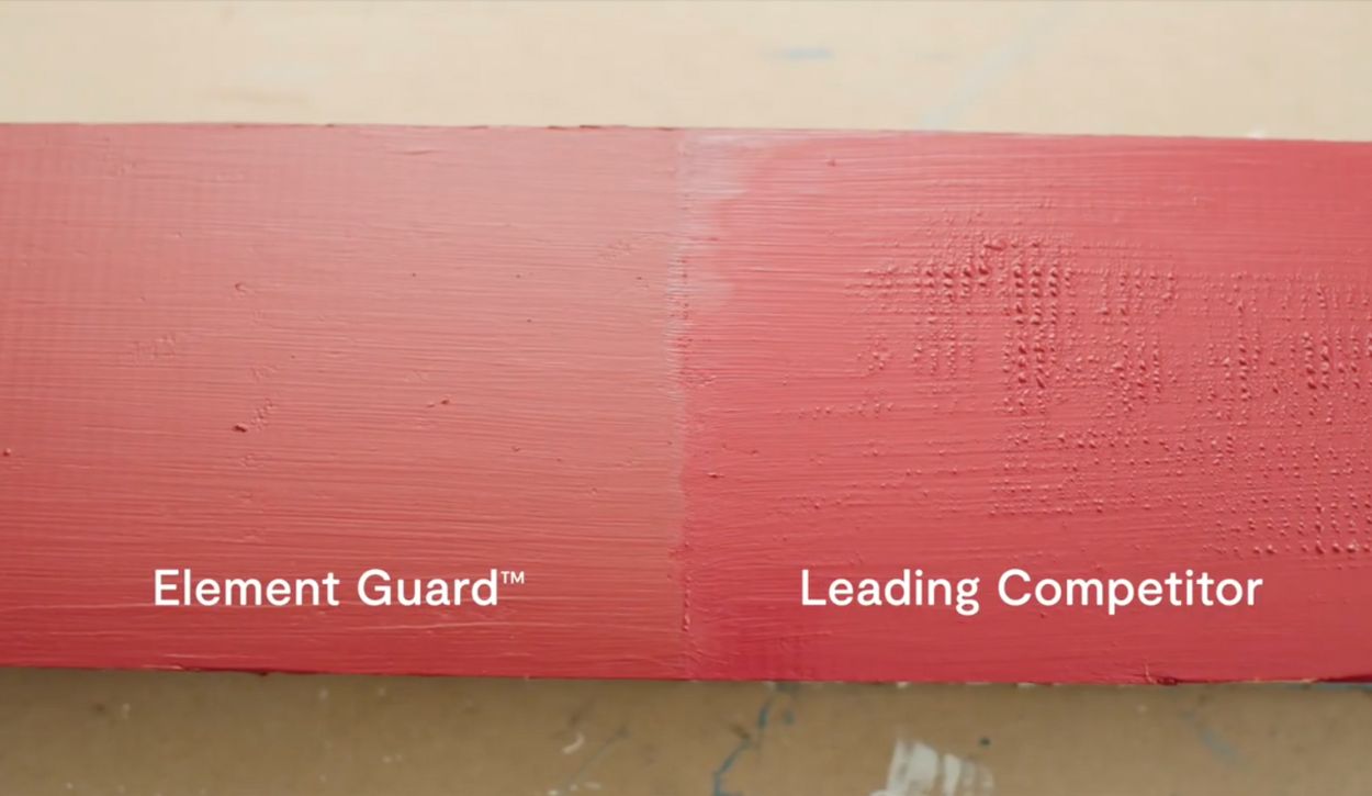 Benjamin Moore Element Guard moisture test vs. leading competitor