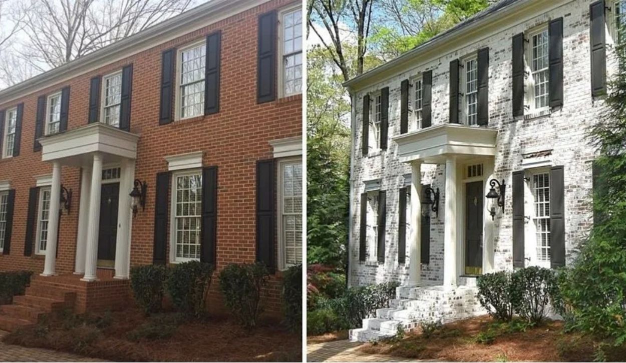 Colonial home remodel featuring Romabio Limewash in Avorio White