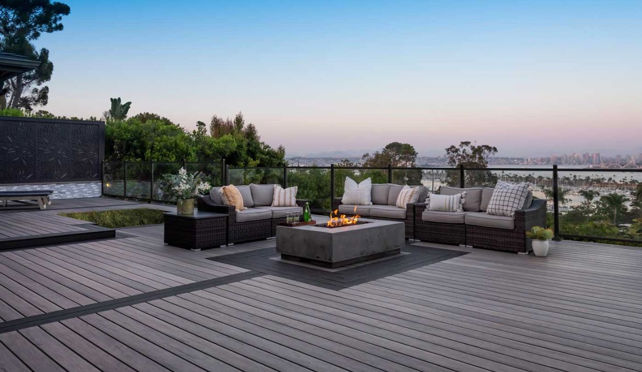 TimberTech Composite Deck in Ashwood and Espresso, from the Legacy Collection