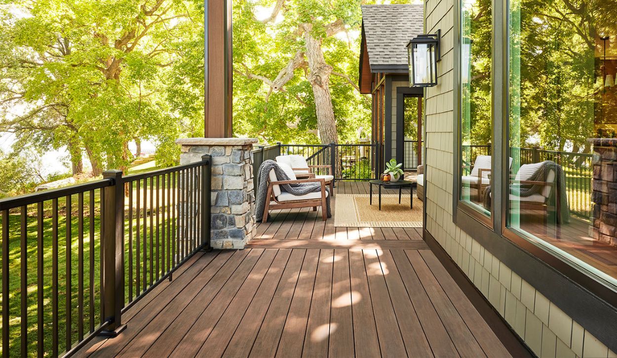 TimberTech Advanced PVC Deck in English Walnut, from the Vintage Collection