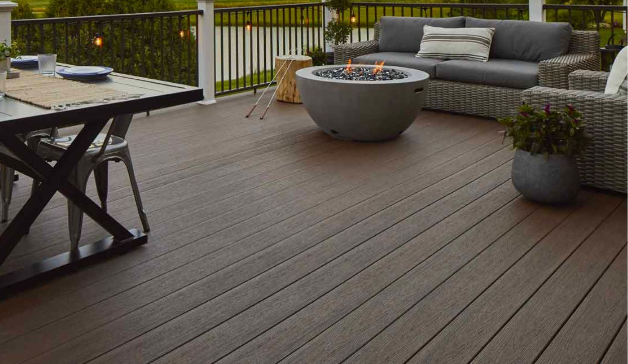 Dark Roast decking from the TimberTech Composite Reserve Collection