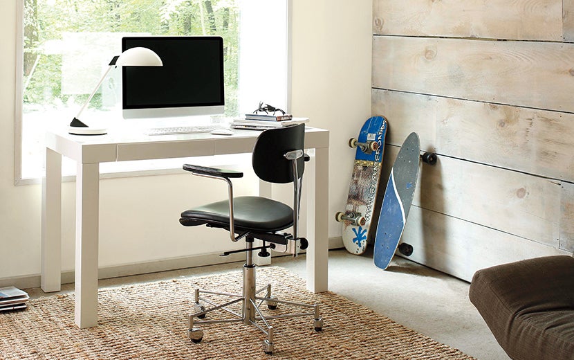 Home office in Ballet White by Benjamin Moore