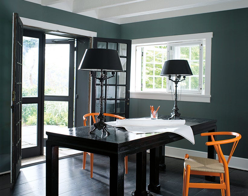 Benjamin Moore Knoxville Gray in home office