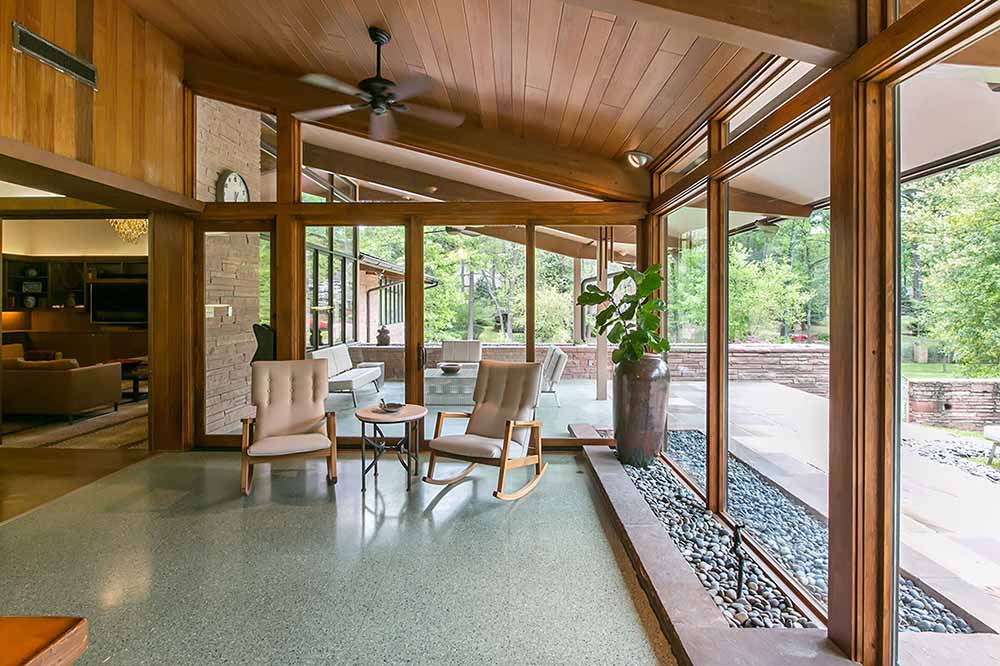 Marvin’s Ultimate Sliding Patio Door in wood with aluminum exterior cladding