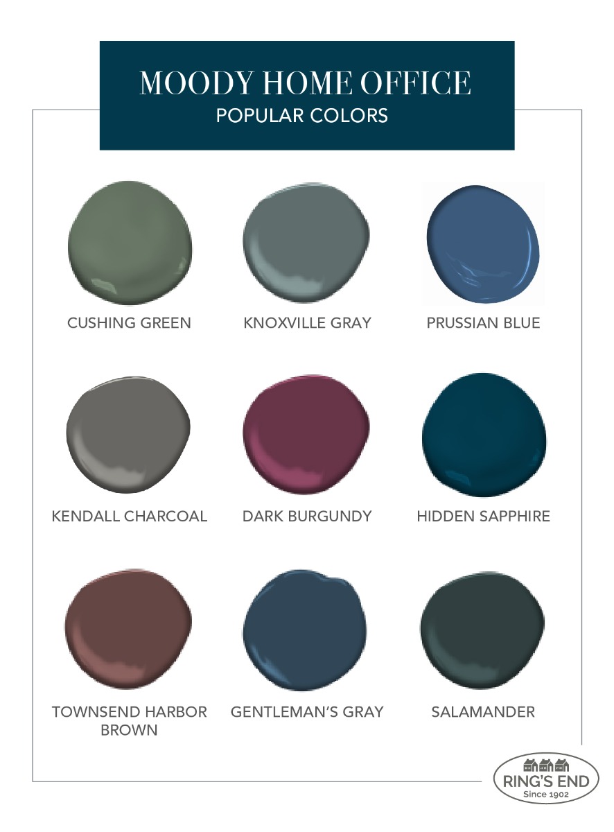 Moody paint colors for a home office