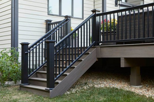 TimberTech Composite Deck Stairs & Premier Rail in Black Composite