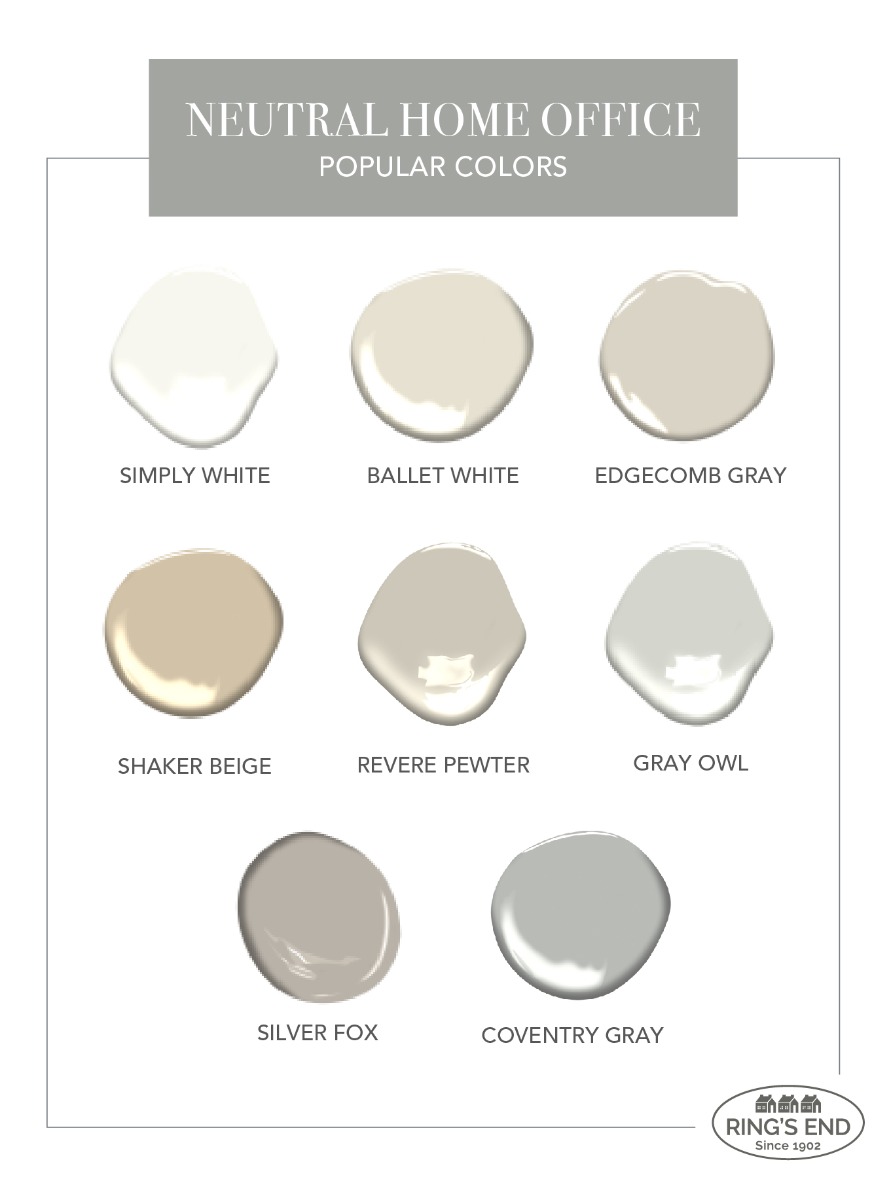 Neutral paint colors for a home office